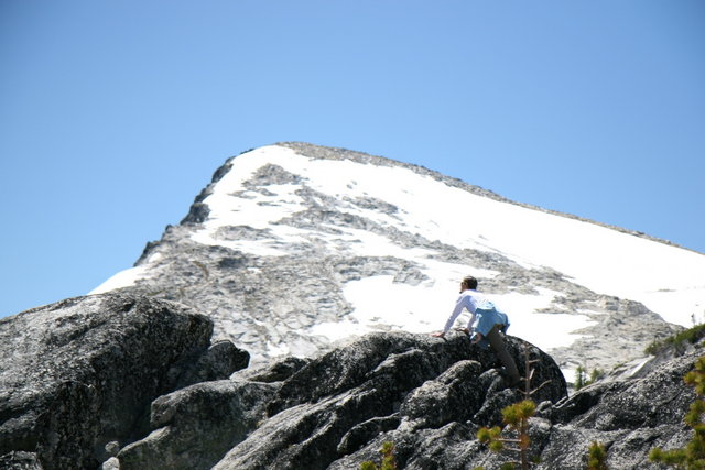 Nina looks out on Little Annapurna