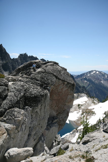 There's nothing but air below that rock